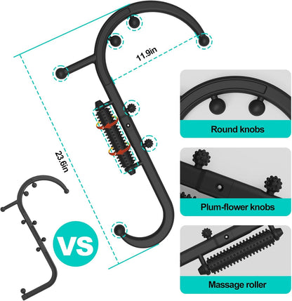 Trigger Point Massage Tool, Manual Back & Neck Massager Stick | Manual back massagers for neck & shoulder massage. Precision s-hook release tool provides deep tissue muscle knot pain relief