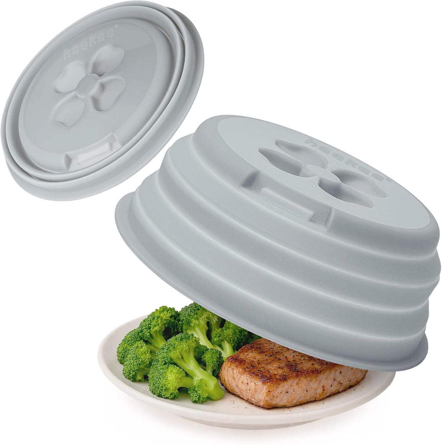 haakaa Collapsible Silicone Microwave Splatter Cover for Food, 11.5 Inch | BPA Free Silicone, Vented Microwave Plate Cover, Easy-Lift Grip, Dishwasher Safe, Heat Resistant, Fits Plates & Bowls