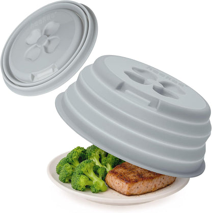 haakaa Collapsible Silicone Microwave Splatter Cover for Food, 11.5 Inch | BPA Free Silicone, Vented Microwave Plate Cover, Easy-Lift Grip, Dishwasher Safe, Heat Resistant, Fits Plates & Bowls
