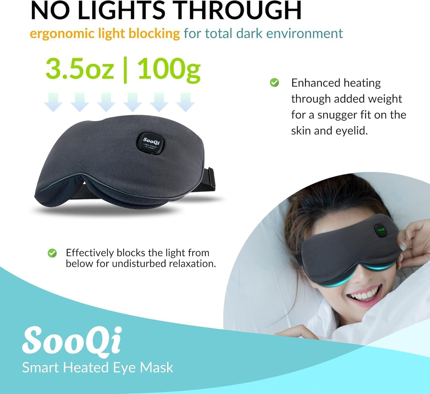 Rechargeable Heated Eye Mask for Dry Eyes, Blepharitis & Eye Fatigue | 3 Preset Heat Modes | 3.5 oz Weighted Comfort | Up to 6 Sessions per Charge | Auto Shut-Off | Washable Cover | USB-C Charging