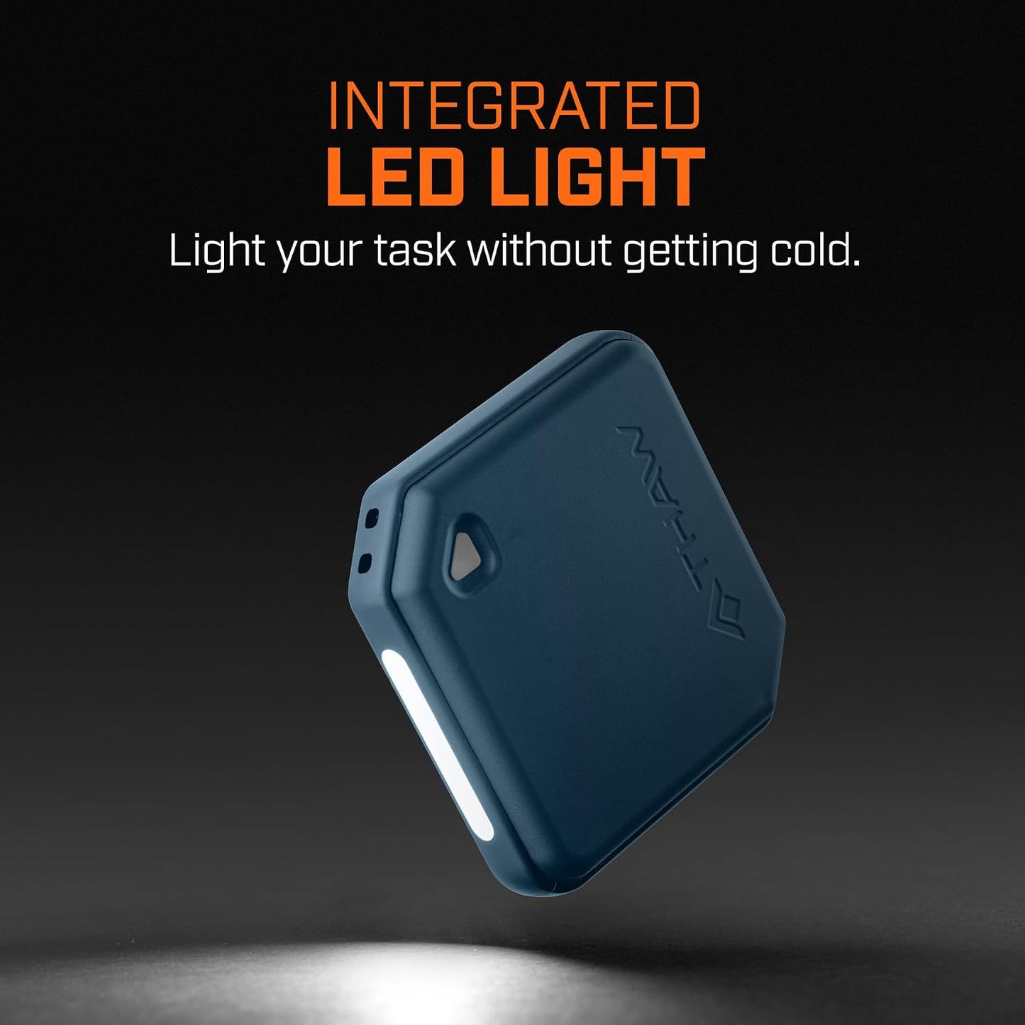 THAW Rechargeable Mini Hand Warmer | Double-Sided Heating, Up to 4 Hours, Rechargeable USB-C, Durable Impact-Resistant Construction, Integrated LED Light