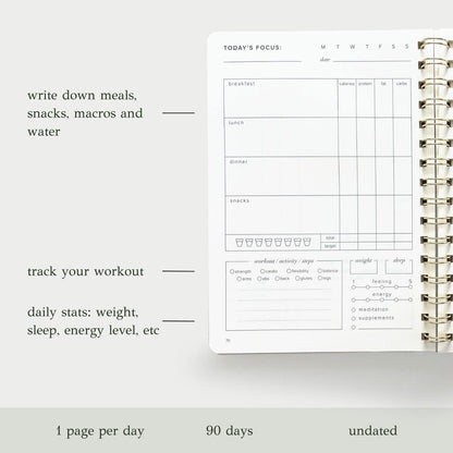 Kunitsa Co. Food and Exercise Journal for Women, Pink