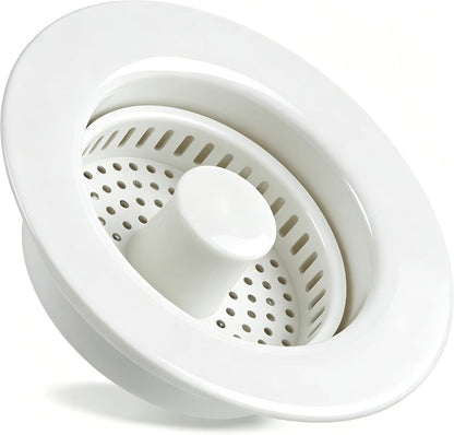 TGOSOMT Kitchen Sink Drain Strainer Stopper, Anti-Clog & Quick Drain | 3-IN-1 Design, Stainless Steel 304, Removable Strainer Basket, Corrosion & Scratch Resistant, Fits US Standard 3-1/2" Drain