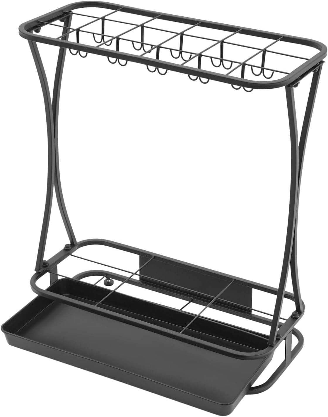 Metal Umbrella Holder 18 Slots with 10 Hooks, Umbrella Stand for Entryway | For Home Office Lobby Entryway; Heavy Duty Iron, Removable Drip Tray, Holds Long/Short Umbrellas