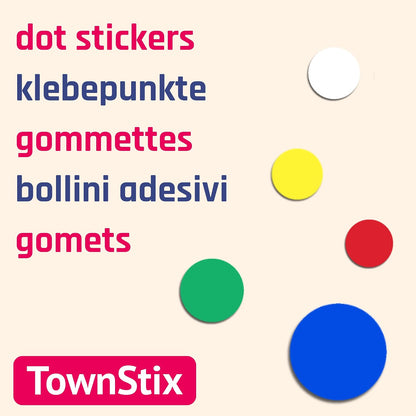 3000 Pieces, Small Colored Dot Round Stickers Labels - 10 Colors, 0.375"