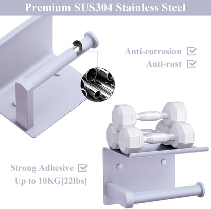 Toilet Paper Holder with Shelf Wall Mounted Toilet Paper Roll Dispenser | Heavy Duty Stainless Steel Brushed Nickel