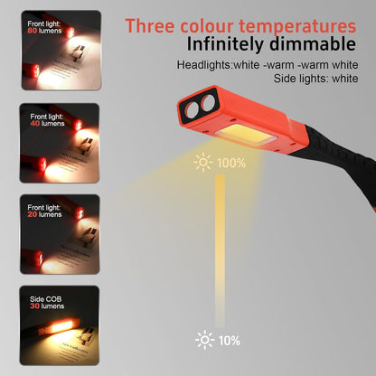 Neck Reading Light LED Brightness Rechargeable 10-80Hrs Bendable Book Lamp for Reading in Bed Knitting Camping Repairing Reading Lovers Gifts Black