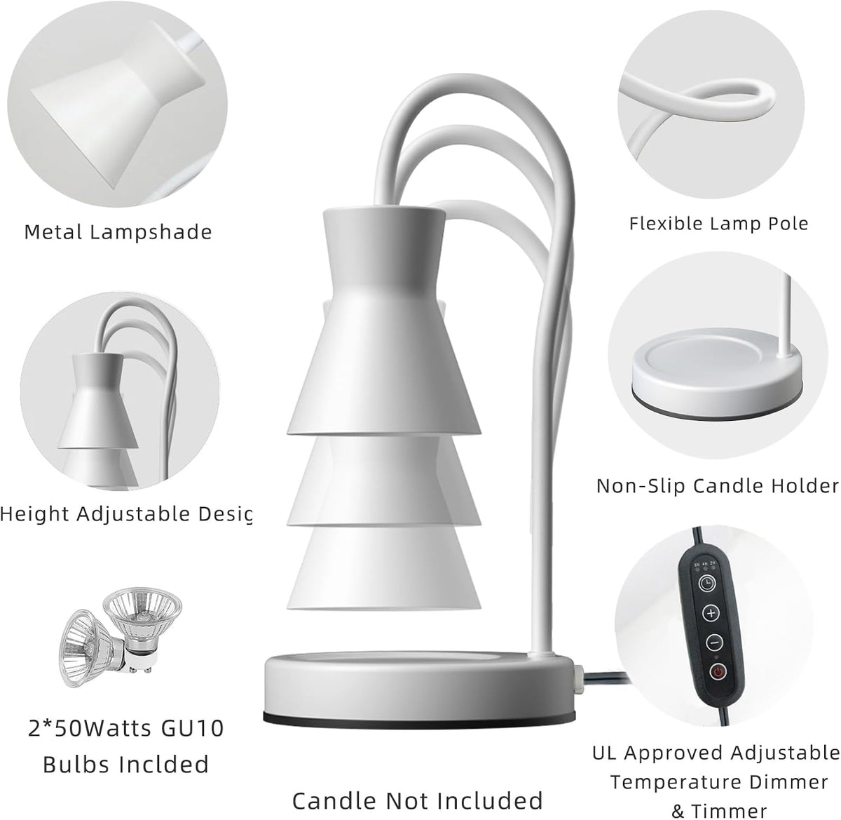 LALISU Candle Warmer Lamp with Timer Electric Candles Light Birthday Gifts