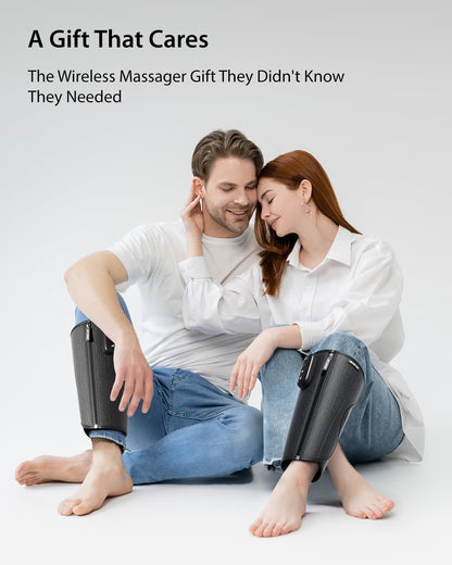 CINCOM Air Compression Leg Massager, Cordless Calf Circulation Massager | 3 Modes 3 Intensity Levels Adjustable Velcro Zipper Pause Portable Easy to Put On Improving Leg Circulation Pain Relief