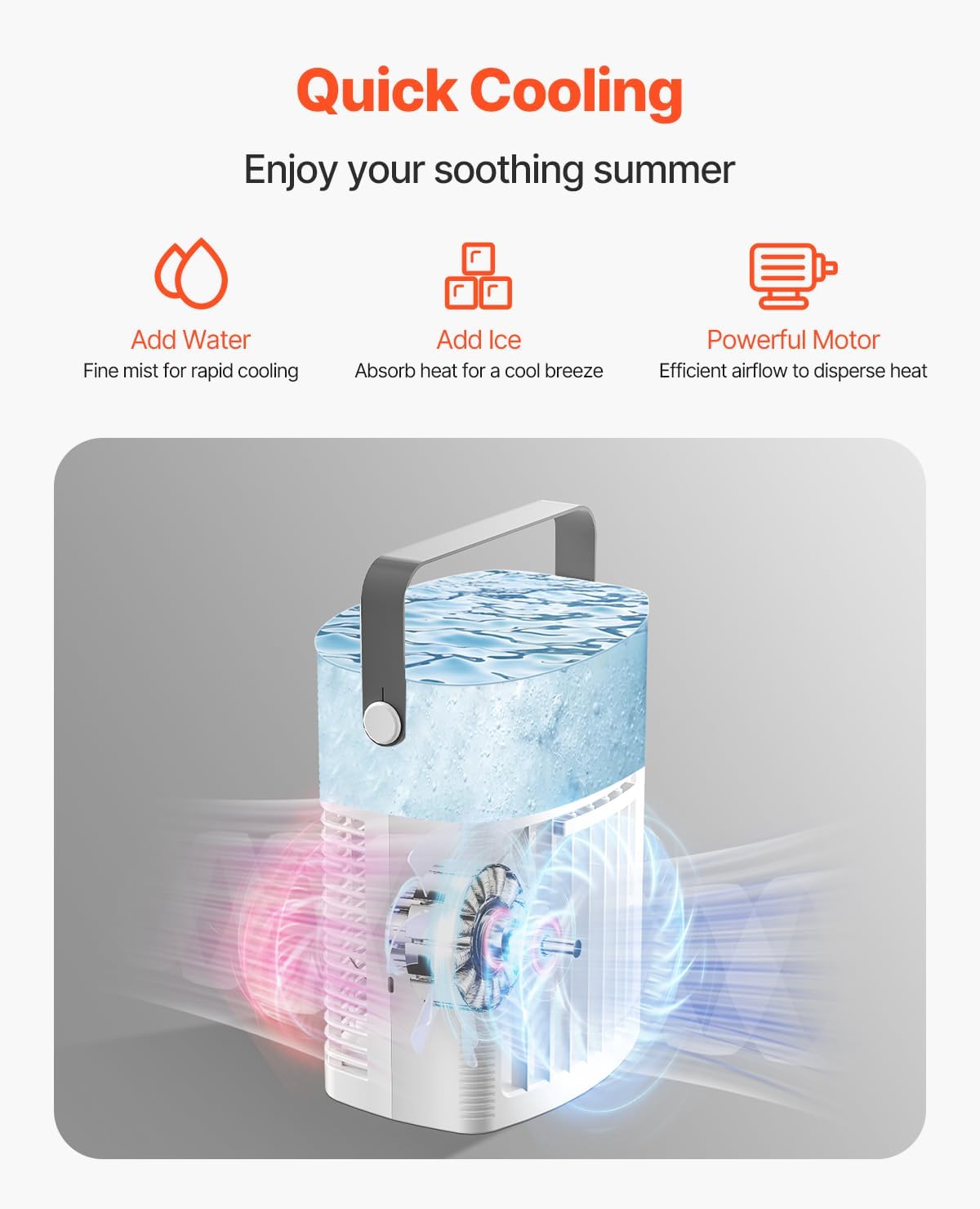 VEVOR Portable Air Conditioner, 4-in-1 Evaporative Air Cooler with Remote Control, 3-Speed Mini Air Conditioner with Timer, 3 Mist Levels, 1L Water Tank, 120° Oscillating Mini AC Fan for Desktop Home