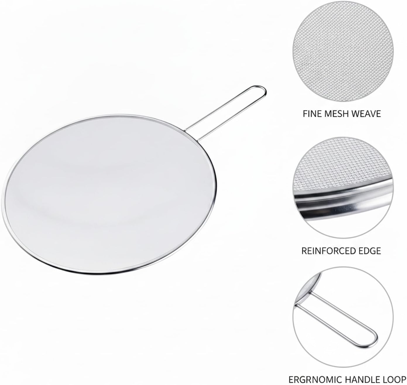 Stainless Steel Splatter Screen for Frying Pan, 13 Inch Mesh Oil Guard to Keep Stovetop Clean (1 Piece)
