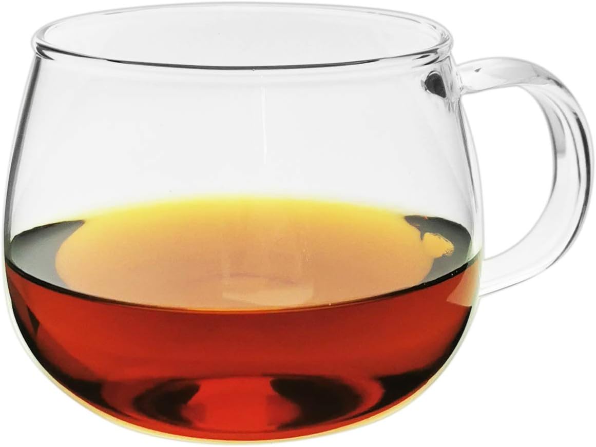 Glass Filtering Tea Maker Teapot with a Warmer and 6 Double-walled Tea Cups Set (Heating base, Standard)