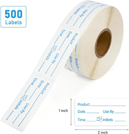 L LIKED 500 Stickers Use by 1 x 2 Inch Dissolvable Food Storage Labels for Containers
