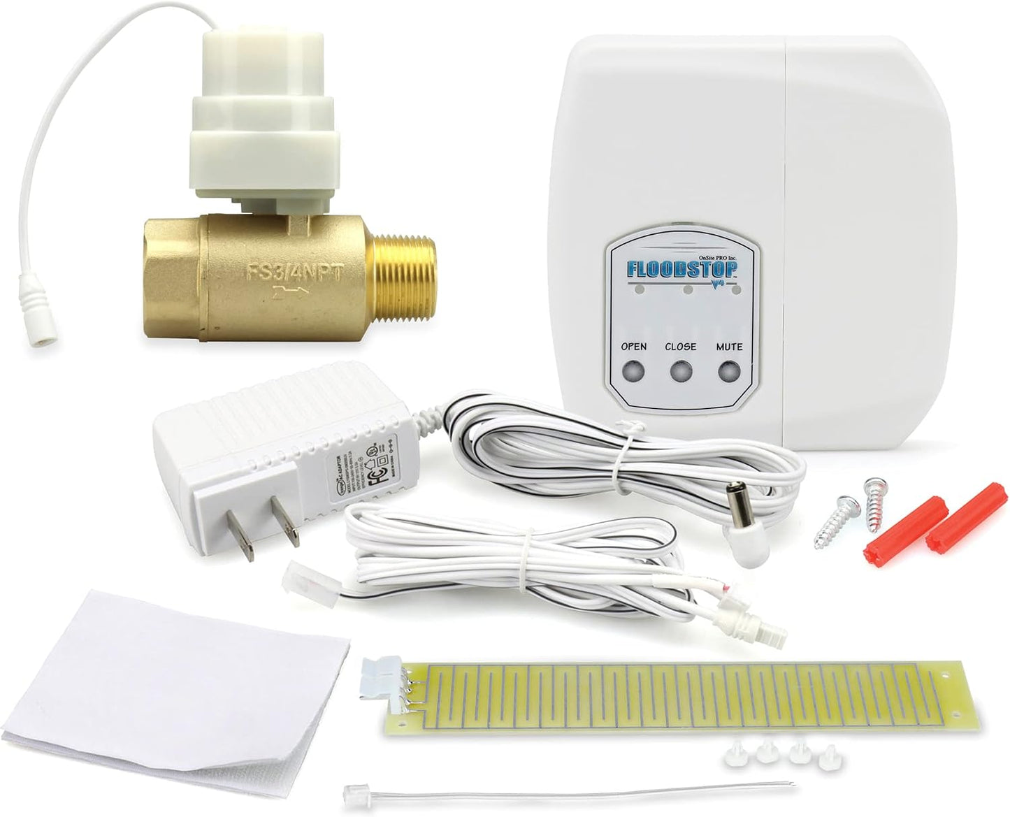 FloodStop Water Heater Leak Detector Kit, 3/4" Press x Press | Automatic Water Shut-Off and Visual/Audible Alarms