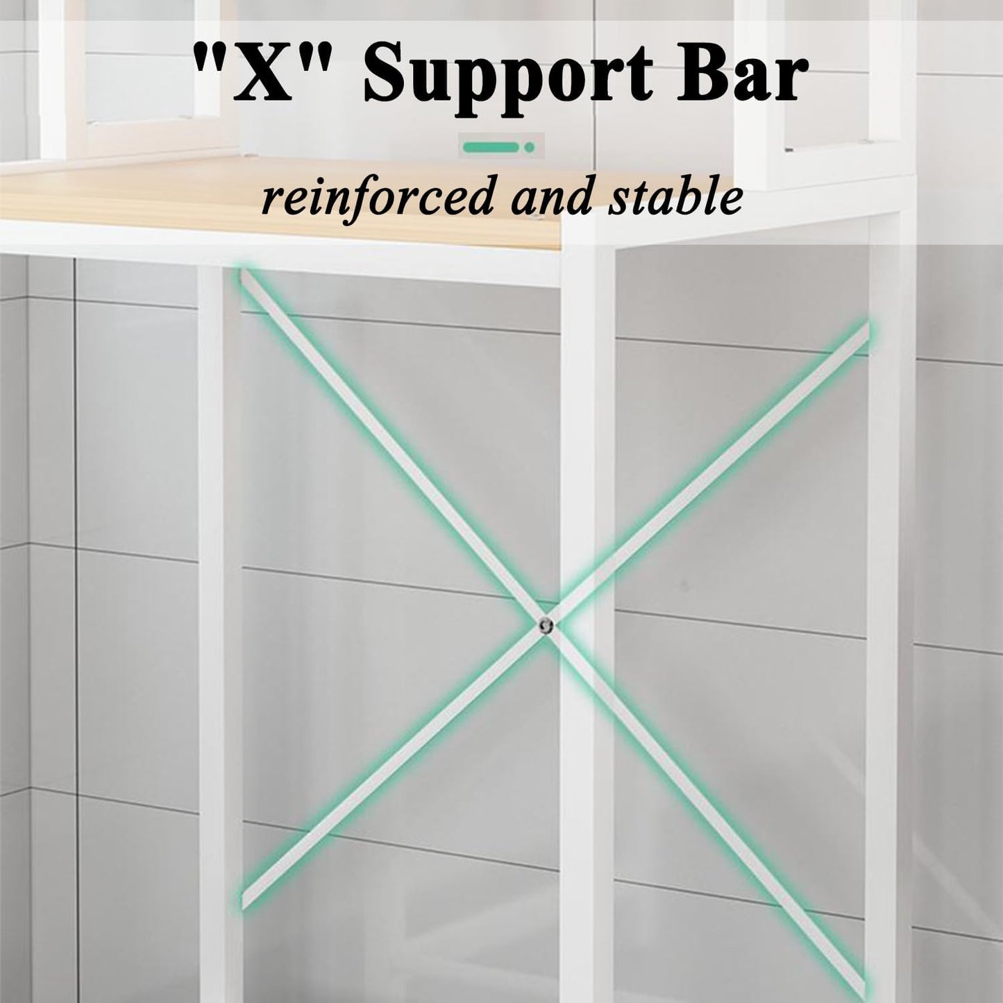 Over Washer and Dryer Storage Shelves for Washer Dryer Countertop, Laundry Room Storage Organizer, Over the Toilet Shelf Suit Washing Machine Width Within 25.59", Hold 50lbs 【Ship from US】