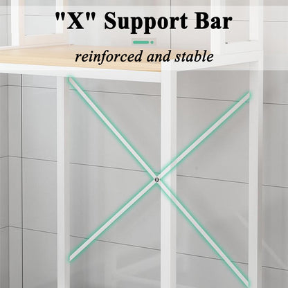 Over Washer and Dryer Storage Shelves for Washer Dryer Countertop, Laundry Room Storage Organizer, Over the Toilet Shelf Suit Washing Machine Width Within 25.59", Hold 50lbs 【Ship from US】