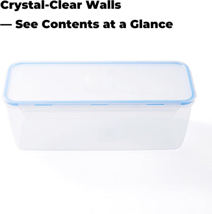 Celery Keeper for Refrigerator, 14 in 3.5 L Produce Container | Airtight Snap-Lock Lid, Draining Tray, Long Storage Bin, For Celery, Carrots, Greens And Refrigerator Produce