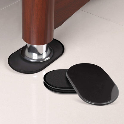 Ezprotekt Large Furniture Sliders for Carpet and Hardwood Floors, 8 Pack 9-1/2" x 5-3/4" Reusable Oval Heavy Duty Furniture Moving Pads, 4 Pcs Hard Floor Felt Sliders+4 Pcs Carpet Sliders (Beige)