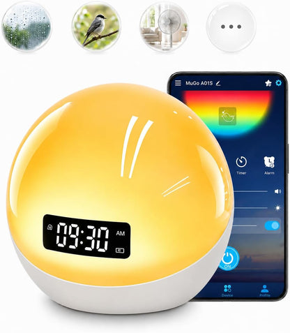 White Noise Sound Machine with Sunrise Alarm Clock for Kids Baby Sleeping