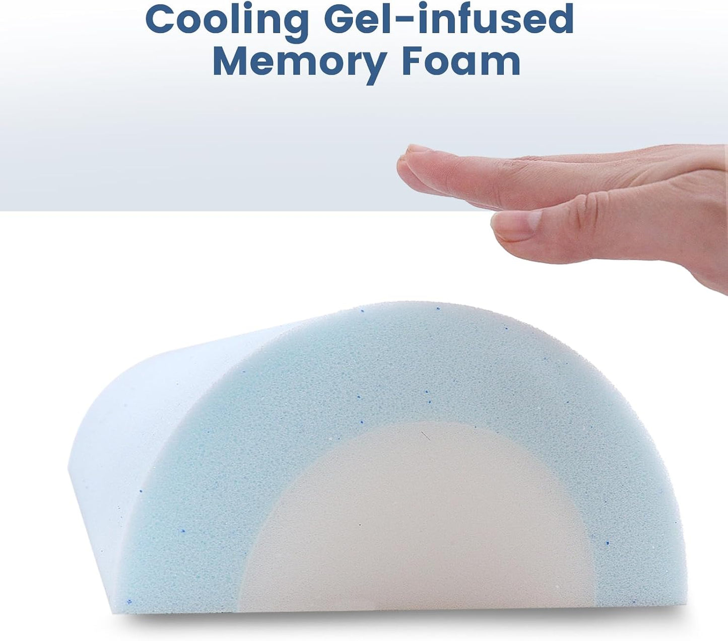 2Pcs Half Moon Bolster for Head, Knees,Ankle Support, Leg Elevation Cushion - Back, Lumbar, Neck Pain Relief,Semi Roll Gel Foam Pillow for Back and Side Sleepers -Chair Seat Pillow