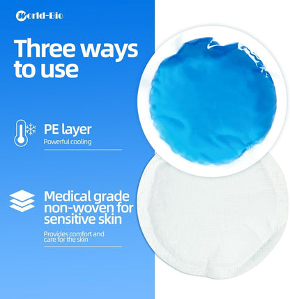 Small Round Ice Packs for Face (5 Pack) - Reusable Hot Cold Compress with Soft Fabric Sleeve, Stays Flexible When Frozen for Wisdom Teeth, Eye Surgery, Migraine, Facial Swelling & Dental Recovery