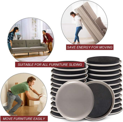 Furniture Sliders, 20pcs-3 1/2” Furniture Sliders for Carpet, Furniture Pads Hardwoods Floors, Heavy Duty Furniture Movers Sliders, Reusable Furniture Moving Pads, Floor Protectors for Carpet