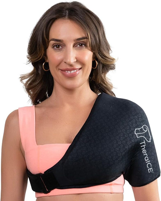 TheraICE Shoulder Ice Pack Wrap PRO, Rotator Cuff Brace Compression Sleeve