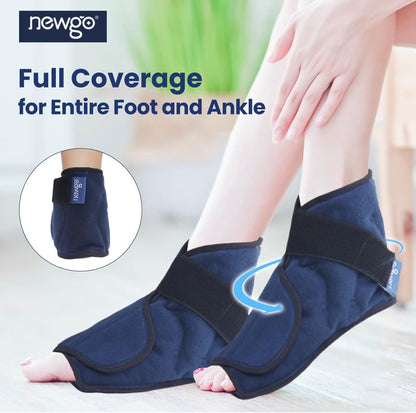 NEWGO Ice Pack for Foot Injuries Recovery, Blue | Reusable Gel Ice Wraps for Heel, Ankle, Soothes Plantar fasciitis, Bunion Surgery Pain, Ideal for Injury Recovery