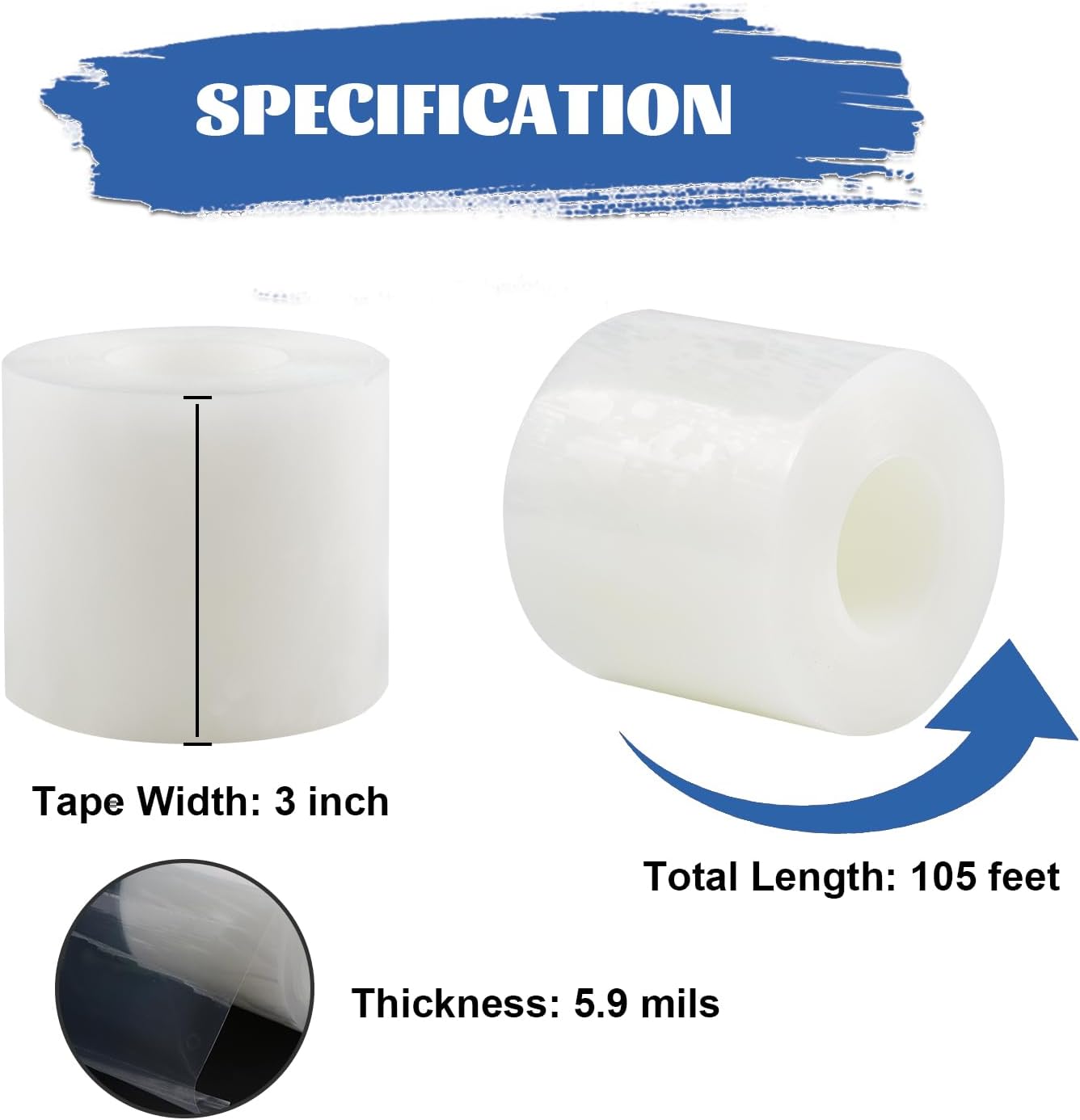 Window Sealing Tape 2 Inch x 33 FT Transparent Window Draft Insulation Residue-Free Clear Weather Stripping Caulk Tape Windproof Weatherproof Window Seal AC Units for Window Glass, Doors Gaps