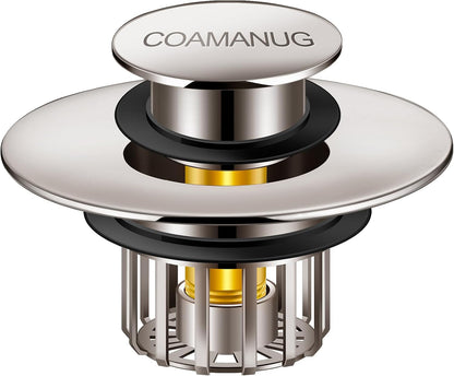coamanug Bathtub Stopper | Shower Drain Hair Catcher, Pop-up Tub Stopper with Strainer | Bathroom Drain Plug | Drain Protector for 1-1/2 to 1-3/4"" Bath Drain Hole