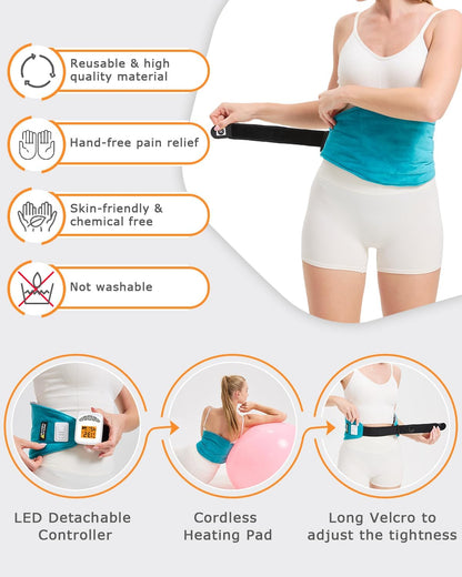 Cordless Leg Massager for Circulation and Pain Relief - 5000mAh Portable Heating Pad for Leg and Calf with 3-Level Vibration Massage, 104-140℉ Adjustable Temperature & 30/45/60 Min Timer