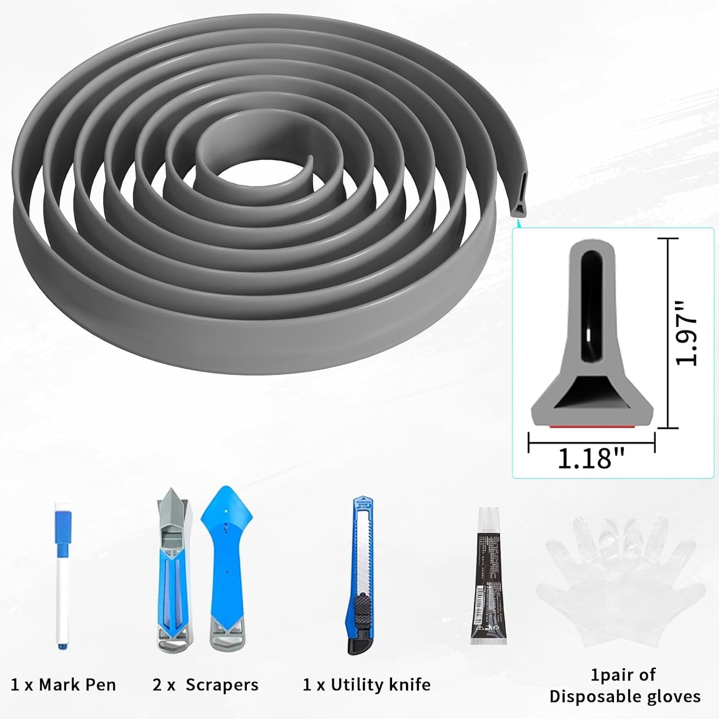 3ft/5ft/6ft/8ft10ft Collapsible Shower Threshold Water Dam Water Barrier for Shower and Water Stopper Keeps Water Inside Water Threshold for Wet and Dry Separation (3ft, Clear)
