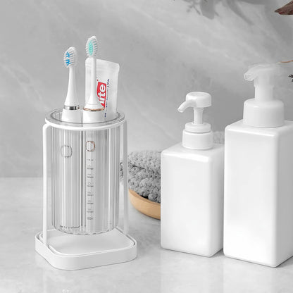 Toothbrush Holders with Drain Tray, Hanging Toothbrush and Toothpaste Holder Organizer Bathroom Caddy Countertop for Toothpaste, Razors, Electric Toothbrush - Clear | Detachable, Easy to Clean, Bathroom Organizer for Electric Toothbrush, Razors