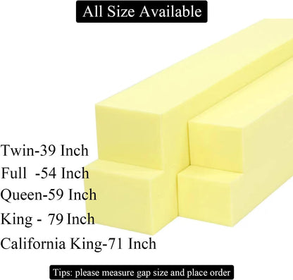 Bed Gap Filler for Headboard Space Filler Bed Crack Pillow Stopper 79x4x6 | Wall Side Mattress Extender Memory Foam Mattress Gap Filler Twin Bed and Small Items From Falling for Removable Cover