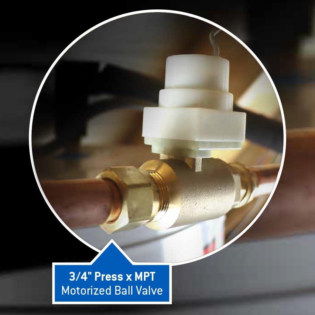 FloodStop Water Heater Leak Detector Kit, 3/4" Press x Press | Automatic Water Shut-Off and Visual/Audible Alarms