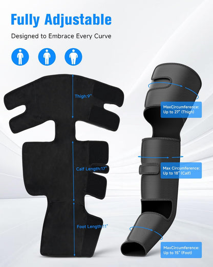 Leg Compression Boots: Foot Compression Massager with 3 Heating 3 Modes 3 Intensities, Leg Massager Relaxation System for Muscle - FSA Eligible Gift for Mom, Dad (Black, Medium)