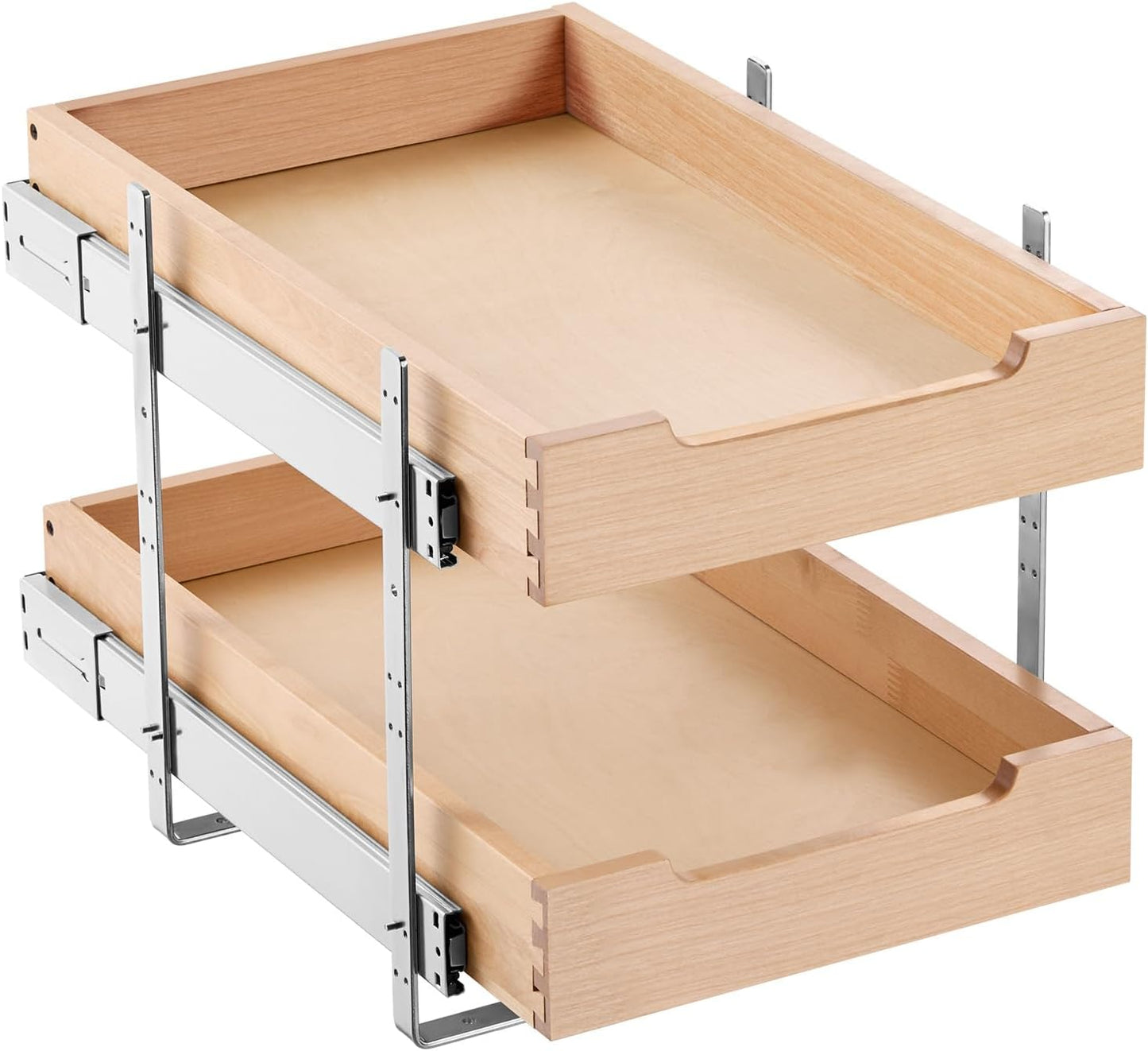 VEVOR Pull Out Cabinet Organizer, 14"W x 21"D Cabinet Drawer, Soft Close Slide out Shelf, Heavy-Duty Sliding Wood Drawer, Bottom Mount Size（14.5"W x 23"D）and Side Mount Size（15"W x 23"D） | Heavy-Duty Sliding Shelf with Bottom or Side Mounting for