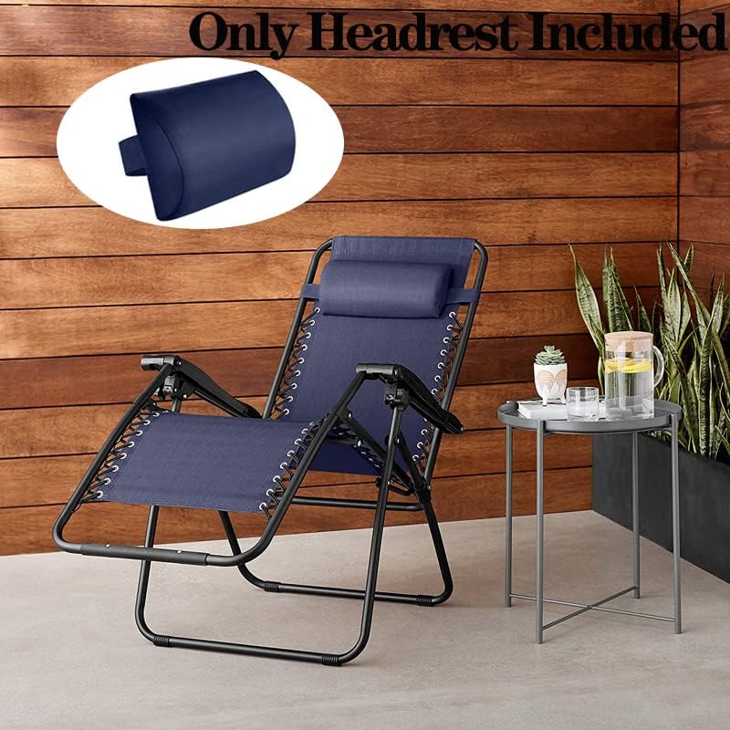 Zero Gravity Chair Set of 2 Replacement Pillow Headrest with Elastic Band, Universal Soft Removable Padded Cushion Head Pillow for Zero Gravity Lounge Chair, Folding Patio Lawn Recliner Chairs, Blue