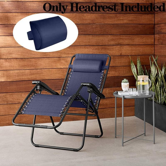 Zero Gravity Chair Set of 2 Replacement Pillow Headrest with Elastic Band, Universal Soft Removable Padded Cushion Head Pillow for Zero Gravity Lounge Chair, Folding Patio Lawn Recliner Chairs, Blue
