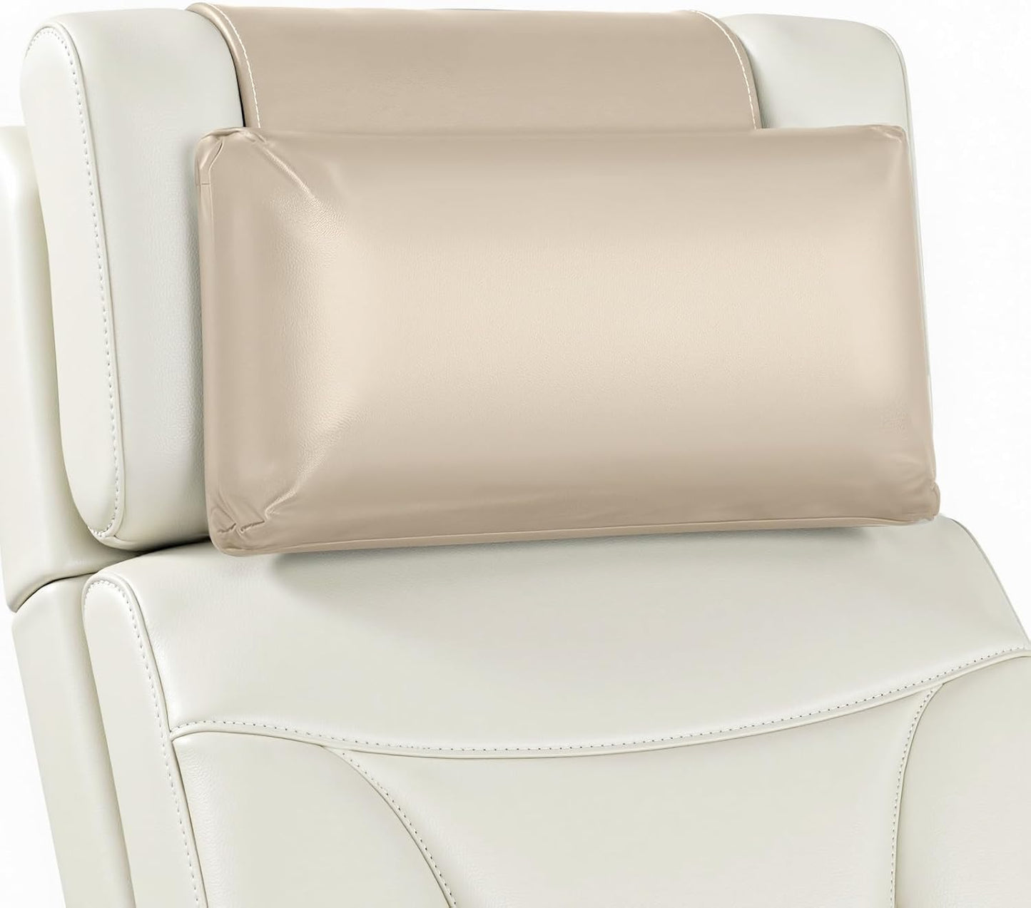 Recliner Pillow, Adjustable Neck & Head Support Pillow | Faux Leather, Weighted Non-Slip Flap, Adjustable Filling, Pain Relief & Relaxation, for Recliners, Sofas, Office Chairs