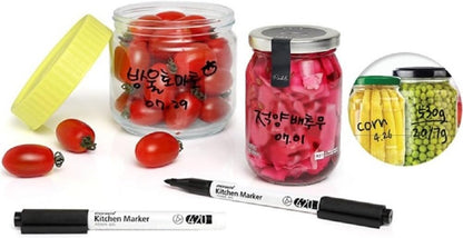 Monami Kitchen Marker Black 2 pcs Erasable with Dishwashing Liquid