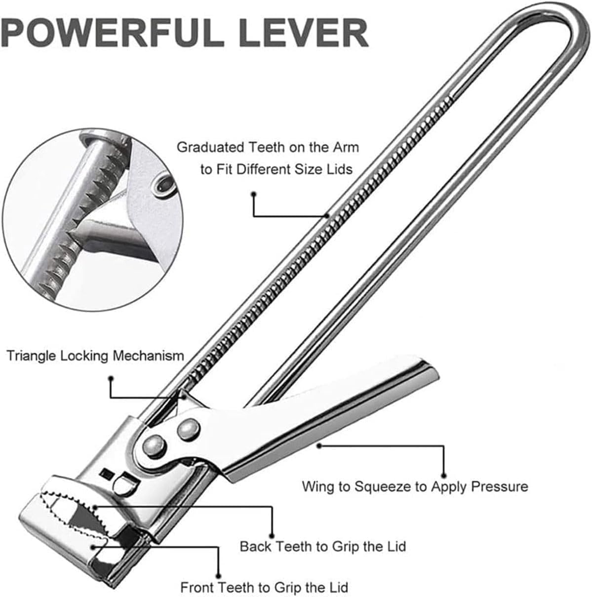 Master Jar & Bottle Opener,Adjustable Multifunctional Stainless Steel Can Opener Jar Lid Gripper,Manual,Kitchen Accessories（Silver)