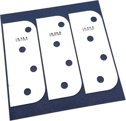 Door Hinge Shims (Set of 3) Hinge Spacer for Interior and Exterior Door Alignment - for 3.5", 4" and 4.5" Standard Hinges (3mm Thick, White, 3.5-inch)