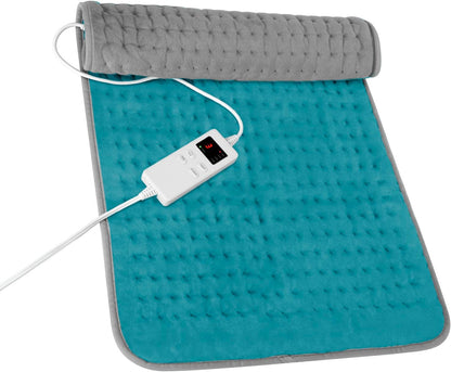 Heating Pad for Period Cramps, Heating Pad for Back/Neck/Shoulder Muscle Pain, 6 Heating&4 Timer Setting, Auto Shut Off, Dry/Moist Heat & Machine Washable, Gray Birthday Christmas Gifts for Women Mom