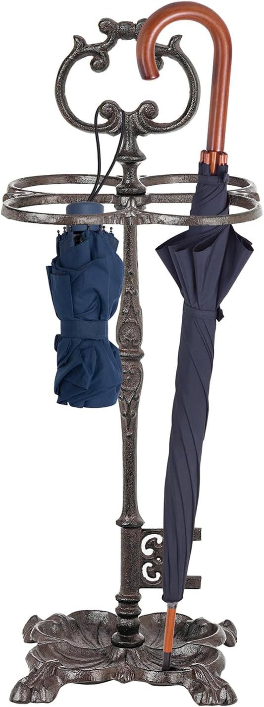 Sungmor Vintage Cast Iron Umbrella Stand - 23.7 Inches Tall | Heavy Duty Decorative Umbrella Holder for Entryway, Hallway & Office, Rustic Farmhouse Freestanding Metal Stand