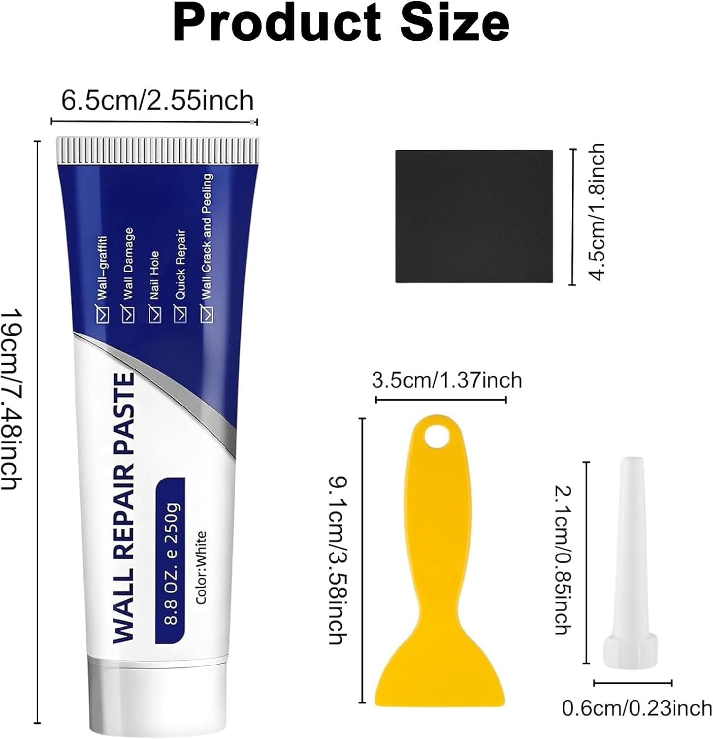 (2PCS) Efficient Drywall Repair Kit with Scraper, 2026 New Quick Drying Wall Mending Agent for Holes & Cracks Nail Holes, Multi-Functional Drywall Patch Paste Repair Kit for DIY Home Fix
