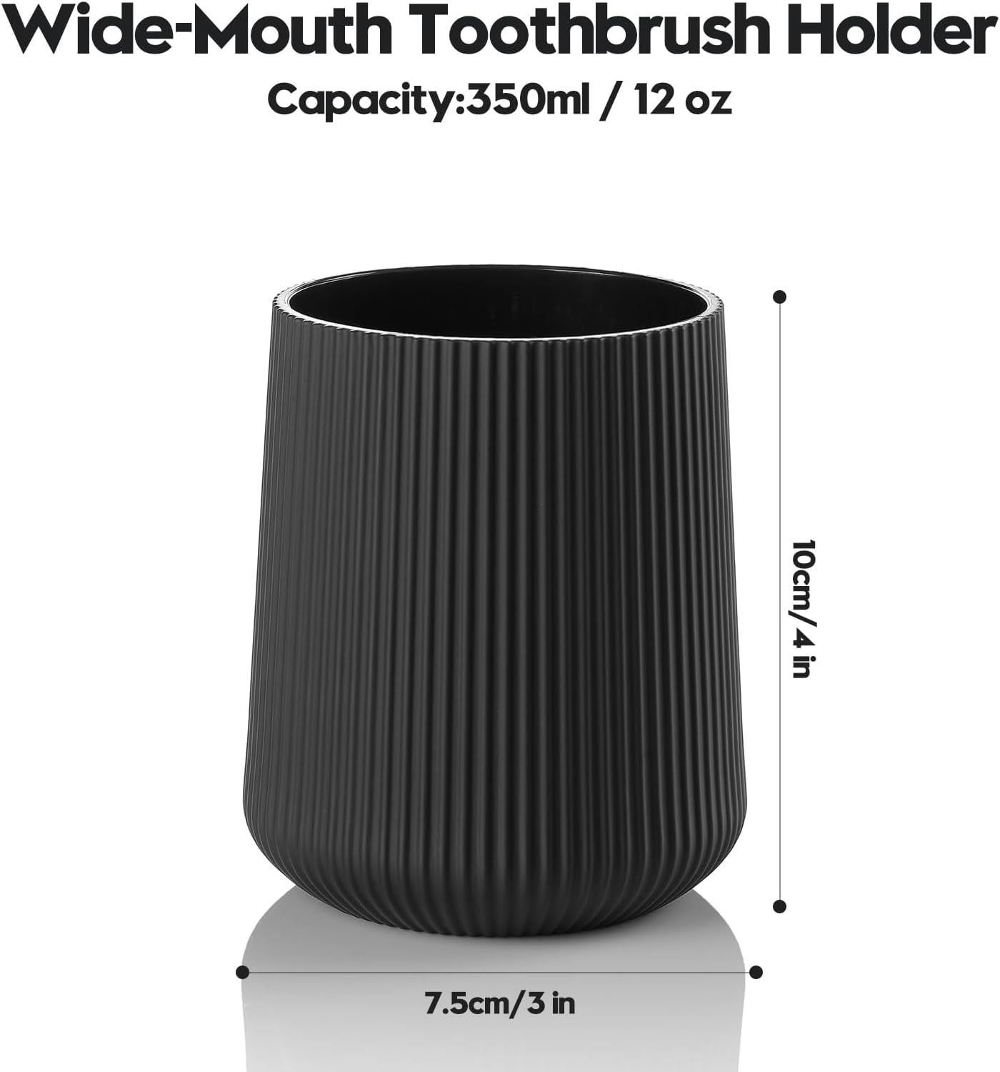YAUKPH Black Striped Toothbrush Holder | for Electric Toothbrushes Bathroom Organizer Cup for Toothpaste Kids & Adults