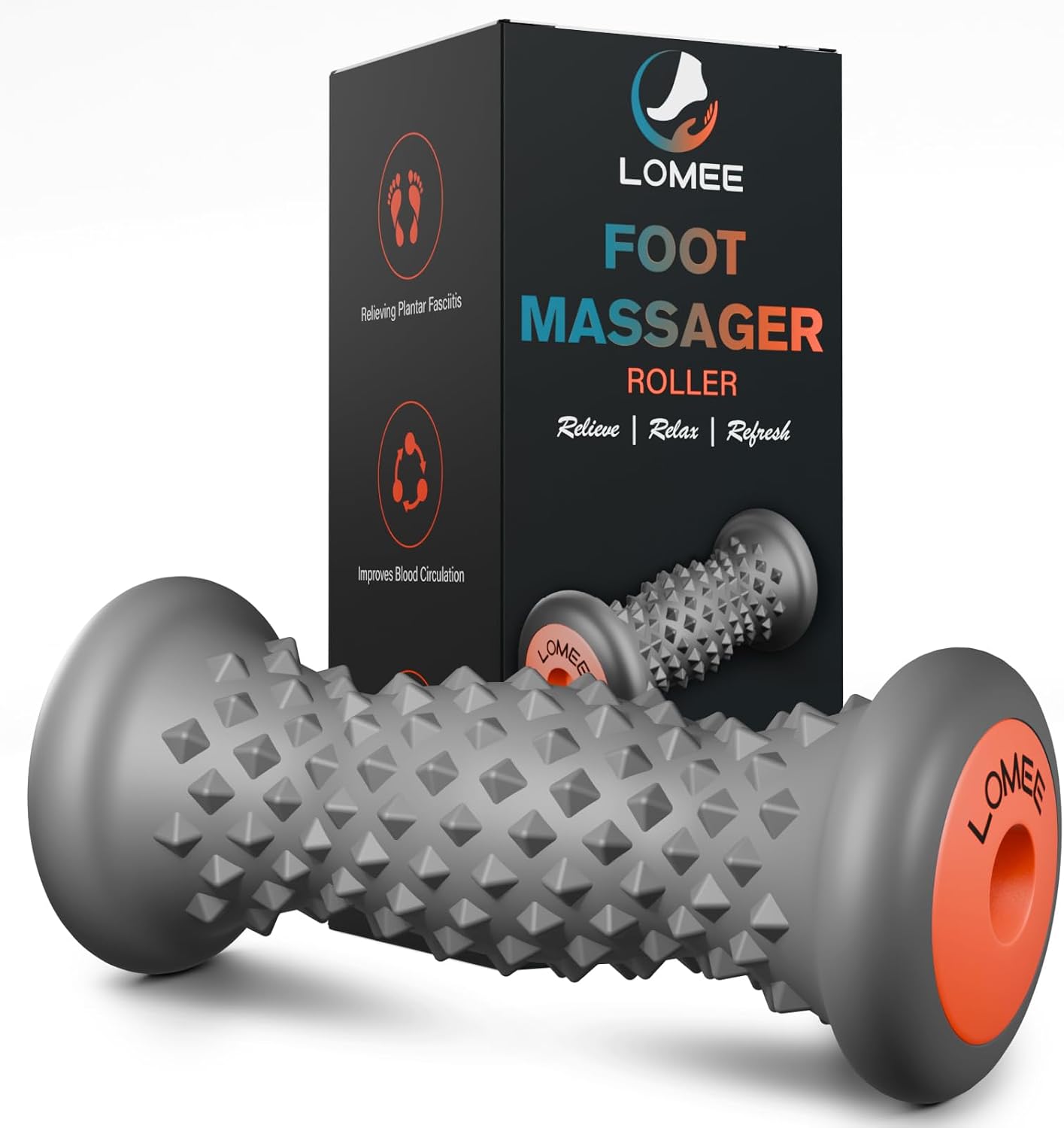 Foot Roller Massager for Plantar Fasciitis, Foot Arch and Heel Pain Relief | Deep Tissue Muscle Massage, Feet Ergonomic & Rounded Top Design