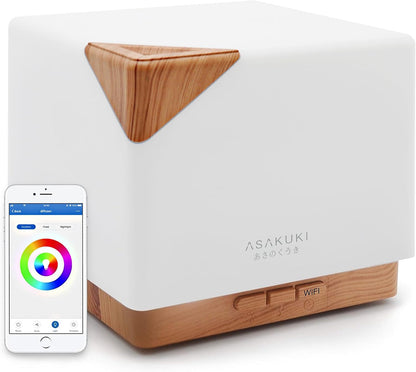 ASAKUKI Essential Oil Diffuser for Home with Top 6 Essential Oil Sets | Large 700 ml Humidifier, Automatic Shut-Off, 7 LED Lights for Living Room, Kitchen, Bedroom, Hotel - Yellow