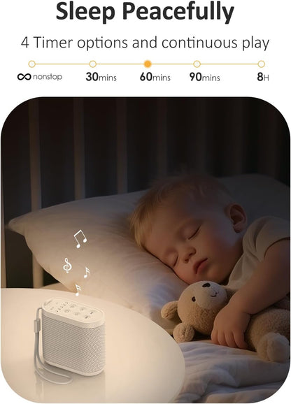 Portable Travel Sound Machine White Noise Machine for Sleeping : Super Long-Lasting & Rechargeable Battery, Headphone Jack, 21 Sounds, Noise Canceling for Office Privacy, Home, Adults, Baby, Gift